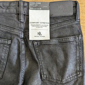 NWT RALPH LAUREN HIGH RISE BOOT LEG BLACK JEANS - SIZE 6//28 WAIST - TIMELESS!